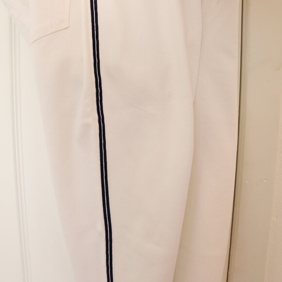 L'agence Margot Navy Stripes Skinny High Rise 28 White Jeans Pant Denim NWT B55 - Picture 4 of 6